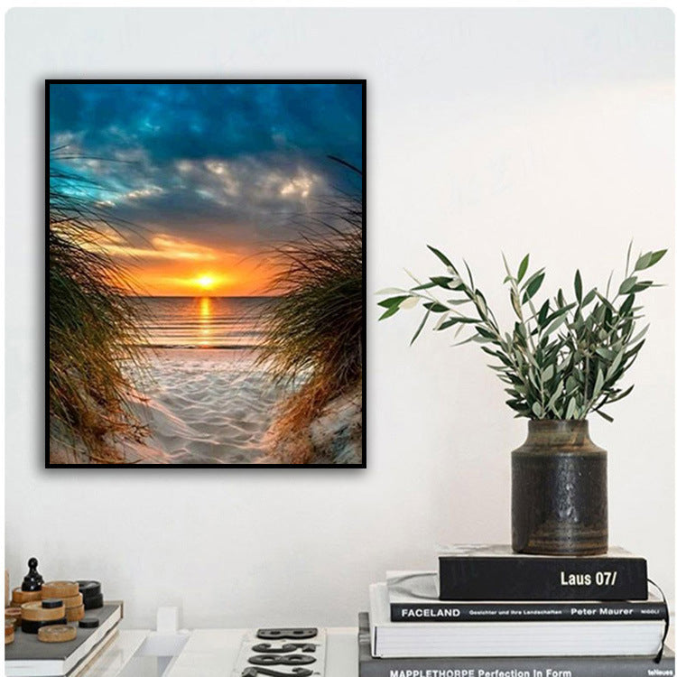 Sunset Seascape Living Room Decorative Painting Full Drill