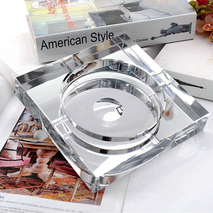 Office Home Fashion Crystal Glass Ashtray