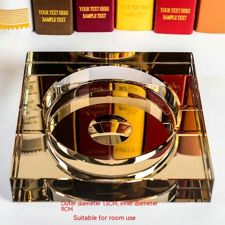 Office Home Fashion Crystal Glass Ashtray