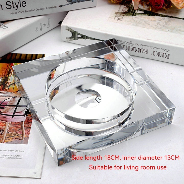 Office Home Fashion Crystal Glass Ashtray